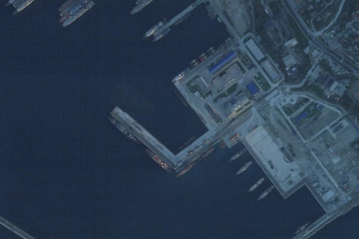 Порт Новороссийска в декабре 2025 года. Спутниковый снимок: Planet Labs PBC via REUTERS / File Photo