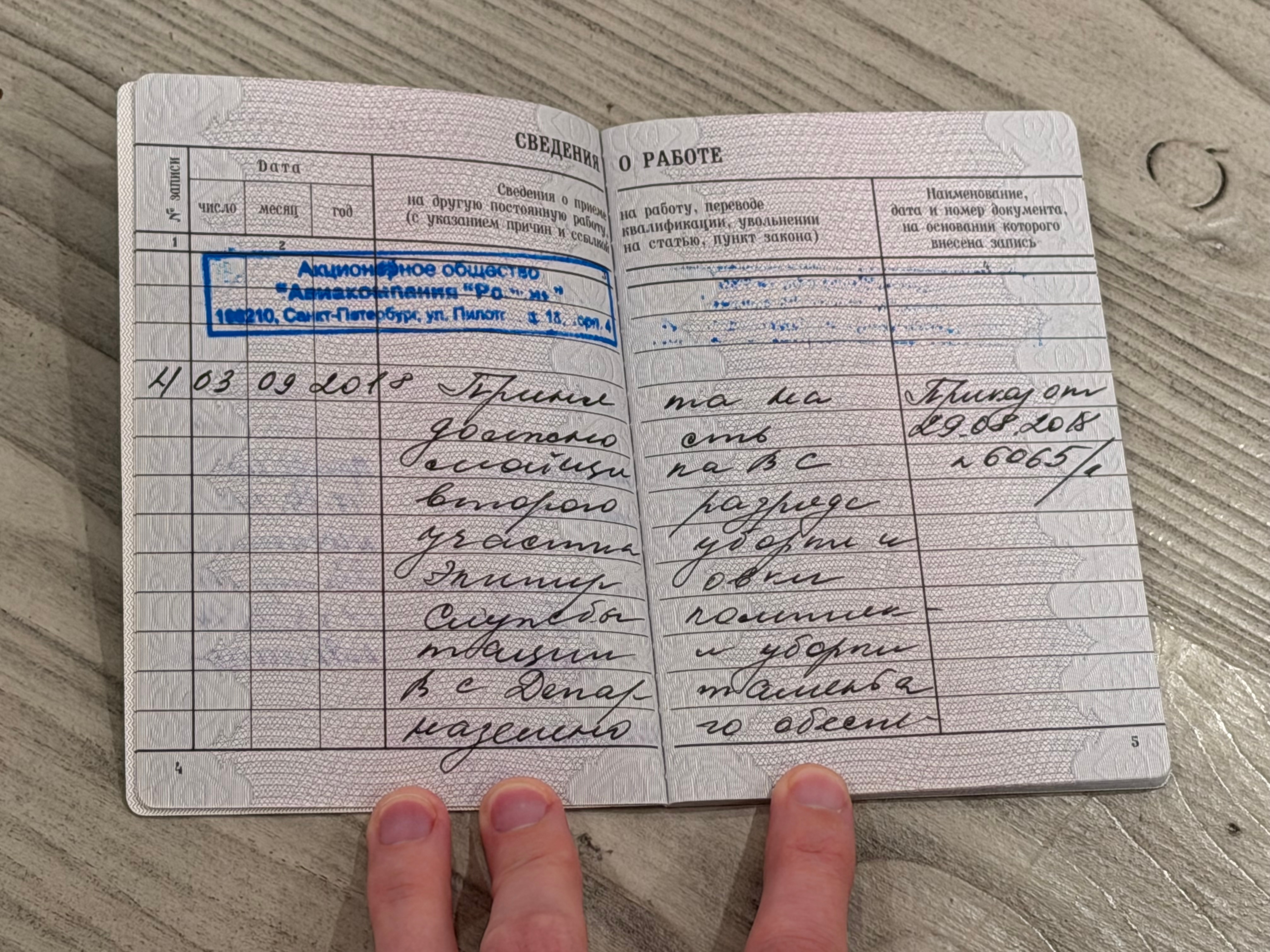 Трудовая книжка Надежды Завьяловой