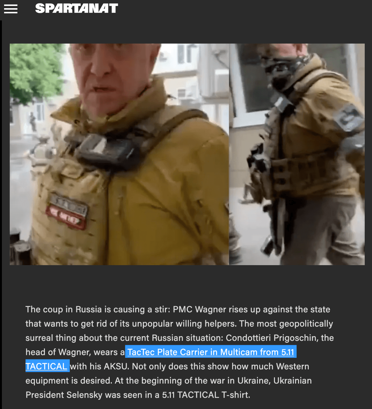 Евгений Пригожин носит TacTec Plate Carrier in Multicam от «5.11» TACTICAL