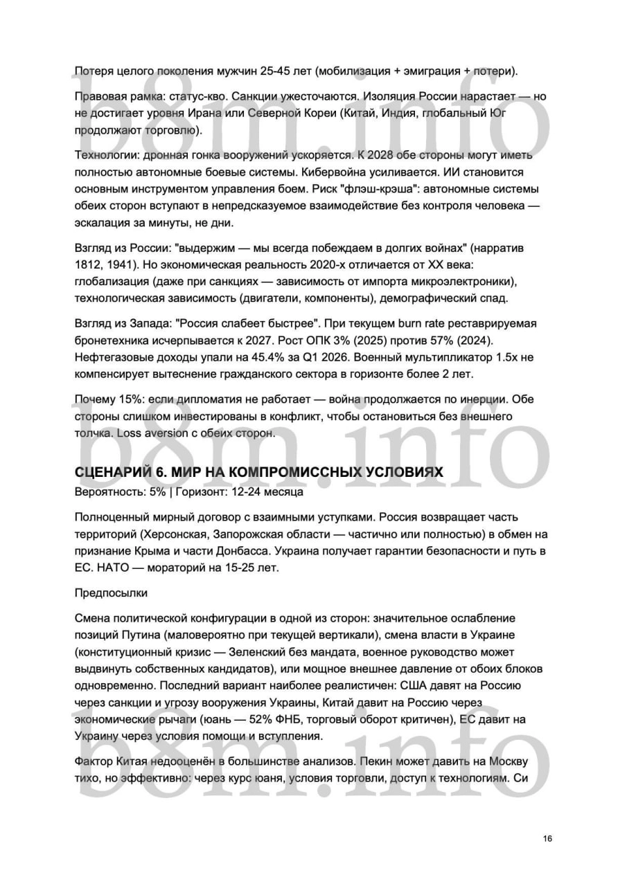 Аналитическая записка «Сценарии достижения мира в конфликте Россия – Украина»