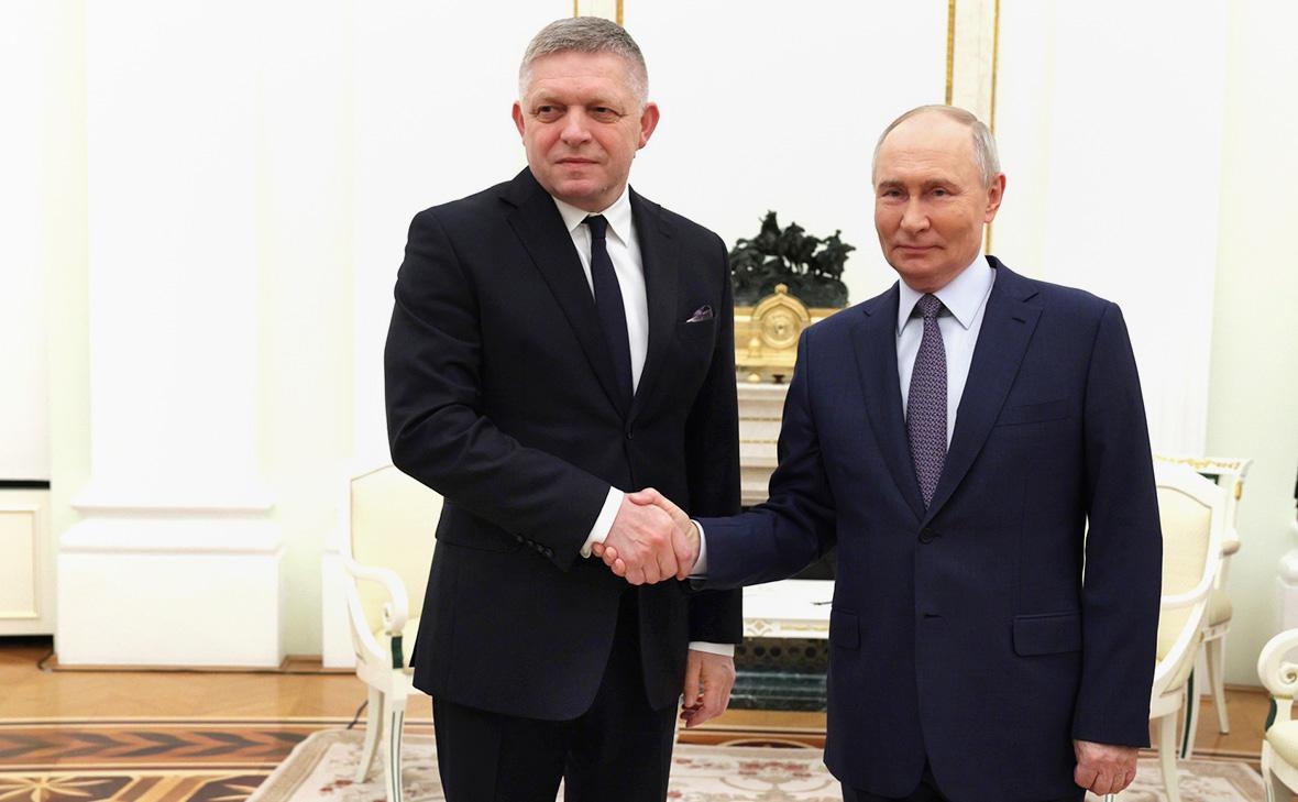 Премьер-министр Словакии Роберт Фицо на встрече с Владимиром Путиным, декабрь 2024